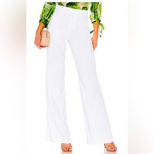Dylan High Waisted Fitted Pant in White